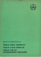 Tesla 1020a - Navod k udrzbe 